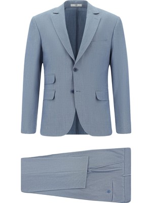 Kiğılı 7 Drop Super Slim Fit Eksra Dar Kesim Çizgili Takım Elbise