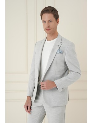 Efor Erkek Comfort Fit Mono Yaka Çift Yırtmaç Torba Cep Casual Taş Ceket C 698