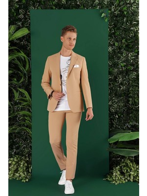 Efor Erkek C 645 Slim Fit Camel Spor Ceket