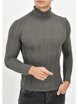 Etr 03 Slim Fit Antrasit Balıkçı Triko