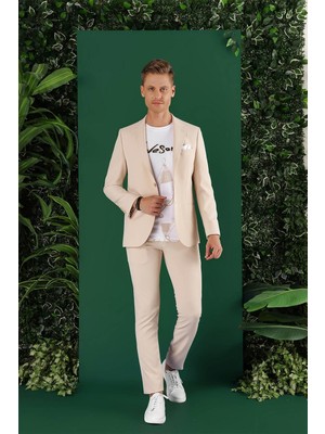 Efor Erkek C 645 Slim Fit Bej Spor Ceket