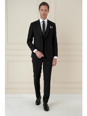 Efor Slim Fit Siyah Takım Elbise TK 908