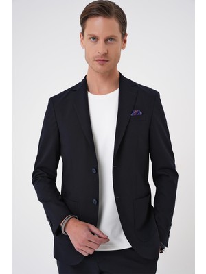 Efor Erkek Comfort Fit Mono Yaka Torba Cep Casual Lacivert Ceket C 707
