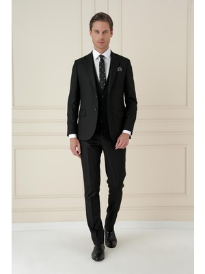 Tk 910 Slim Fit Siyah Spor Takım Elbise