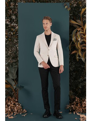 C 651 Ceket Slim Fit Taş Casual