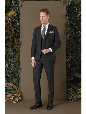 Efor Slim Fit Siyah Klasik Takım Elbise TK 883
