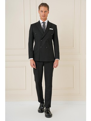 Tk 905 Slim Fit Siyah Spor Takım Elbise