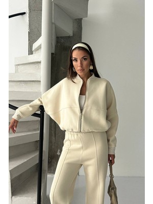 Neşeli Butik Kadın 3 Iplik Şardonlu Oversize Eşofman Takımı NBG105