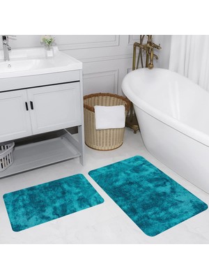 Eliana Home Dijital Baskı  Modern Banyo Halısı Ikili Banyo Paspası  LNA5194 100X60+60X50 cm