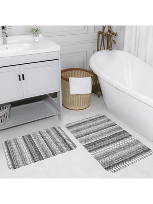 Eliana Home Dijital Baskı  Modern Banyo Halısı Ikili Banyo Paspası  LNA5159 100X60+60X50 cm