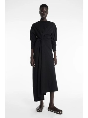 Düğümlü Jersey Elbise, Gots Sertifikalı Organik Pamuk, Portekiz Üretimi