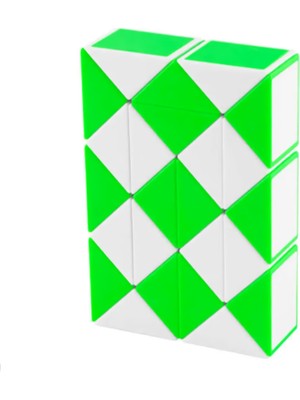 Rubiks Snake Şekilden Şekle Giren Stres Giderici Oyuncak Dikkat Beceri Gelişim Oyuncağı 24 Adım Yeşl