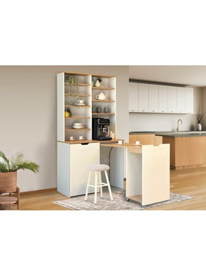 Rabi Mobilya Ritmo Katlanabilir Masalı Kahve Köşesi, Karina , 70CM (2 Tabureli)