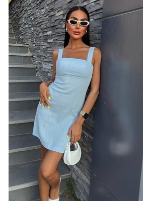 Kare Yaka Mini Elbise 2903