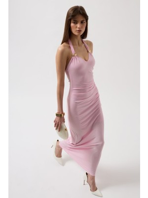 Aksesuar Detay Maxi Elbise