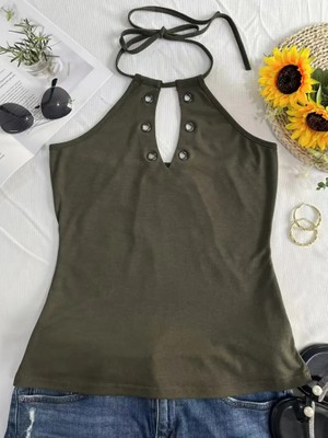 Palmira Kadın Askılı Kuş Gözü Ve Dekolte Detay Boyundan Bağlamalı Viskon Bluz