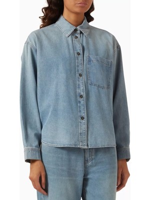 Denim, 8 Oz Pamuklu Kısa Model Kadın Gömlek