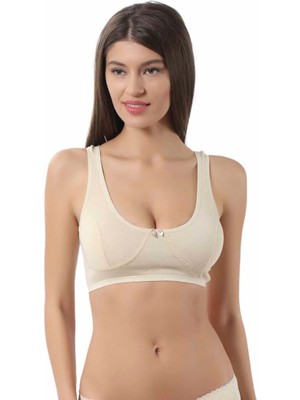 Özkan Pamuklu Ribana Boş Kap Balensiz Yarım Sütyen