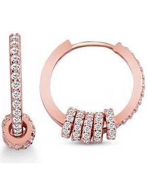 Choice Silver Halka Gümüş Küpe Monaco Rose