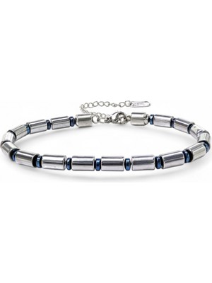 Fm Boru Gümüş Renk Hematit Ayaranabilir Çelik Zincir Bileklik 31832B10D7