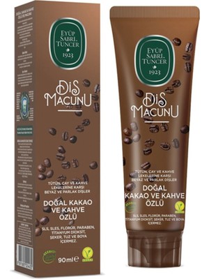 Eyüp Sabri Tuncer 90 ml Diş Macunu - Tütün, Çay ve Kahve Lekelerine Karşı Beyazlatıcı, Doğal Kakao ve Kahve Özlü, SLS ve Florür İçermeyen