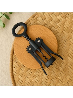 Döküm Tirbüşön ve Şişe Mantar Kapağı Açıcı, Siyah, Dayanıklı ve Kullanışlı