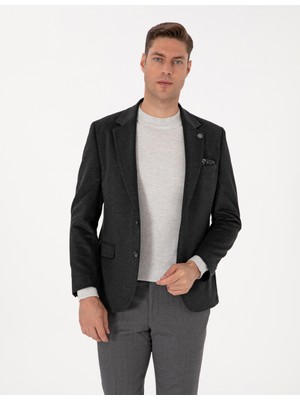 Pierre Cardin Erkek Antrasit Slim Fit Ceket 50311398-VR006