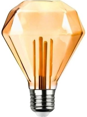 Ledx GD-95 Kırılmaz Gövde Diamond Elmas Kesim 4,5 Watt Amber Rustik Ampul