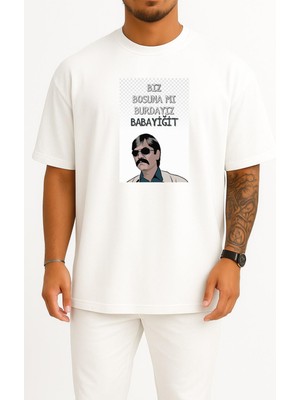 Oversize Kurtlar Vadisi Pala Göğüs Tasarımlı Unisex T-Shirt