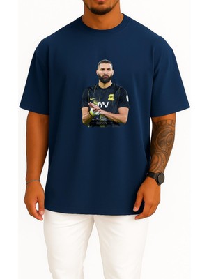 Oversize Karim Benzema Al Ittihad Göğüs Tasarımlı Unisex T-Shirt