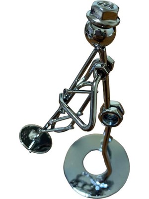 Parlak Metal Adam Figürü, Dekoratif Süs, Şık ve Modern Tasarım, 605595