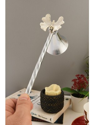 Kelebek Figürlü Metal Mum Söndürücü, Gümüş Renk, Şık ve Zarif Tasarım