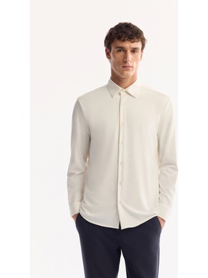 Avva Erkek Beyaz Düğmeli Yaka Hızlı Kuruyan Non-Iron Regular Fit Gömlek A52Y2107