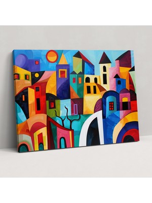 Popcas Pablo Picasso Kanvas Tablo - Duvar Dekorasyonu Şehir Manzarası