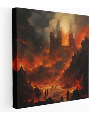 Popcas Yüzüklerin Efendisi Tuval Tablo - Helm Derinlik Soyut - Yüzüklerin Efendisi Duvar Dekorasyonu Tuval