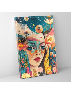 Popcas Frida Kahlo Tarzı Duvar Sanatı - Kanvas Tablo Ev Dekorasyonu