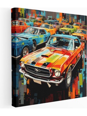 Popcas Canlı Klasik Araba Koleksiyonu Kanvas Tablo Baskı