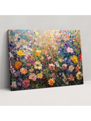 Popcas Çiçek Açan Bahçe Kanvas Tablo - Claude Monet Kanvas Duvar Sanatı Duvar Dekorasyonu Ev Dekorasyonu