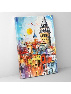 Popcas Galata Kulesi Duvar Dekorasyonu - Kanvas Tablo Ev Dekorasyonu Çağdaş Sanat