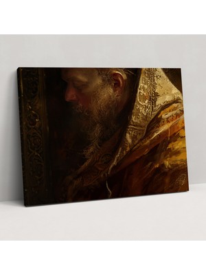 Popcas Rembrandt Dokulu Kanvas Tablo - Duvar Sanatı ve Dekorasyonu Için Rembrandt Tasarımı