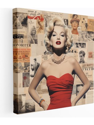 Popcas Marilyn Monroe Kanvas Tablo: Efsanevi Kollaj Duvar Dekorasyonu - Marilyn Monroe Kollaj Kanvas Duvar Sanatı