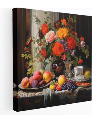 Popcas Nostaljik Klasik Natura Tablo - Klasik Kanvas Duvar Sanatı Meyve Kanvas Tablo