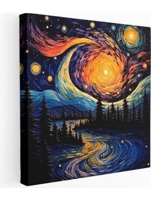 Popcas Göksel Yıldızlı Gece Kanvas Tablo