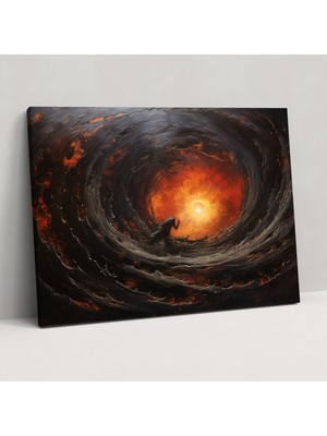 Popcas Güçlü Siyah Delik Duvar Sanatı - Dünya Gerçekçi Yağlı Boya Tablo Dev Siyah Delik Göksel Nesneleri Içine Çeken Kanvas Tablo