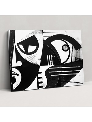 Popcas Siyah ve Beyaz Picasso Tarzı Kanvas Tablo - Pablo Picasso Duvar Sanatı Ev Dekorasyonu