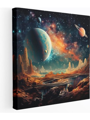Popcas Harika Galaksi Hayalleri Kanvas Tablo - Harika Galaksi Harika Galaksi Hayalleri Dijital Kolaj
