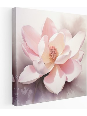 Popcas Su Rengi Magnolia Duvar Sanatı - Magnolia Duvar Dekorasyonu Yumuşak ve Karışık Tonlar Duvar Sanatı