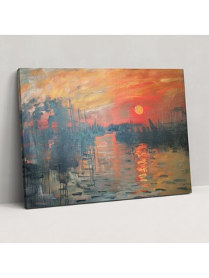 Popcas Impression Sunrise Claude Monet Duvar Dekorasyonu - Kanvas Tablo Sanatı