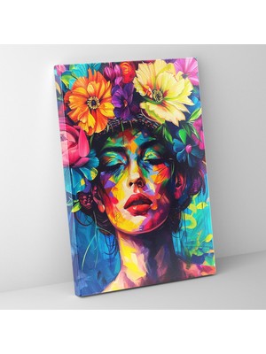 Popcas Frida Kahlo Tarzı Kanvas Tablo - Ev Dekorasyonu