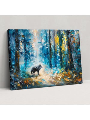 Popcas Leonid Afremov Kanvas Tablo Mistik Kurt Duvar Dekorasyonu - Leonid Afremov Kanvas Duvar Sanatı